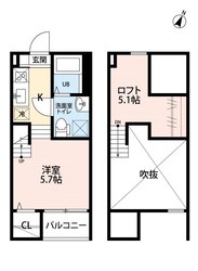 瓢箪山駅 徒歩3分 2階の物件間取画像